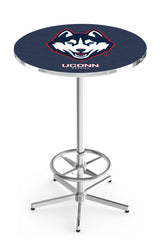 L216 Chrome University of Connecticut Huskies Pub Table