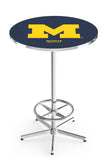 L216 Chrome University of Michigan Wolverines Pub Table