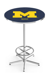 L216 Chrome University of Michigan Wolverines Pub Table