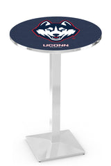 L217 Chrome University of Connecticut Huskies Pub Table