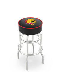 Ferris State University Bulldogs L7C1 Retro Bar Stool | NCAA FSU Bulldogs Double Ring Chrome Bar Stool