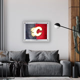 Calgary Flames Backlit LED Sign | NHL Hockey Team Light Up Wall Decor Art