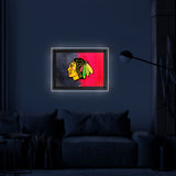 Chicago Blackhawks Backlit LED Sign | NHL Hockey Team Light Up Wall Decor Art