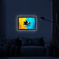 San Jose Sharks Backlit LED Sign | NHL Hockey Team Light Up Wall Decor Art