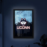 University of Connecticut Huskies Backlit LED Light Up Wall Sign | NCAA College Team Backlit LED Framed Lite Up Wall Decor