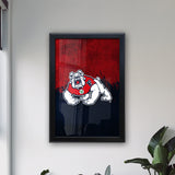 Fresno State University Backlit LED Light Up Wall Sign | NCAA College Team Backlit LED Framed Lite Up Wall Decor