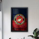 Marine Corps Backlit LED Light Up Wall Sign | United States Marines Backlit LED Framed Lite Up Wall Decor