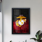 USMC Backlit LED Light Up Wall Sign | United States Marines Backlit LED Framed Lite Up Wall Decor