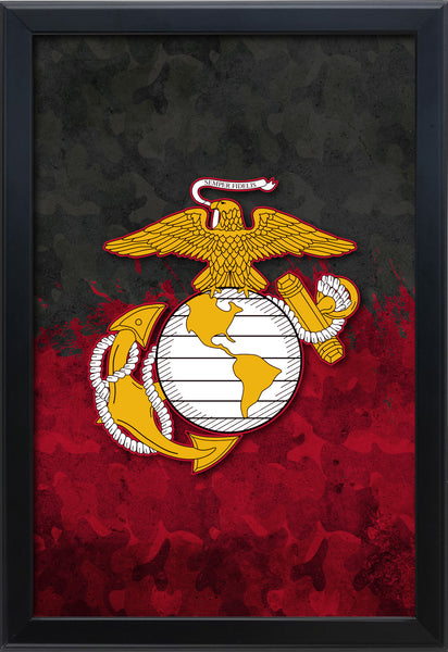 USMC Backlit LED Light Up Wall Sign | United States Marines Backlit LED Framed Lite Up Wall Decor