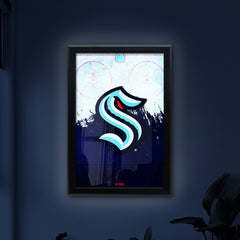 Seattle Kraken Backlit LED Light Up Wall Sign | NHL Hockey Team Backlit LED Framed Lite Up Wall Decor Art