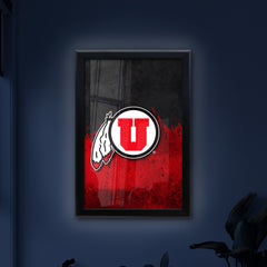 University of Utah Backlit LED Light Up Wall Sign | NCAA College Team Backlit LED Framed Lite Up Wall Decor