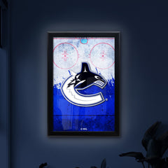 Vancouver Canucks Backlit LED Light Up Wall Sign | NHL Hockey Team Backlit LED Framed Lite Up Wall Decor Art