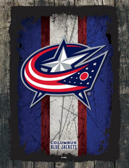 Columbus Blue Jackets Barn Wood Wall Art Decor Canvas