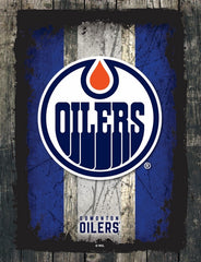 Edmonton Oilers Barn Wood Wall Art Decor Canvas
