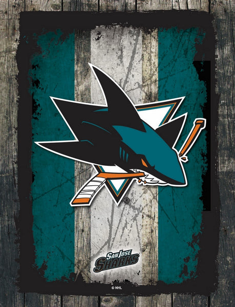 San Jose Sharks Barn Wood Wall Art Decor Canvas
