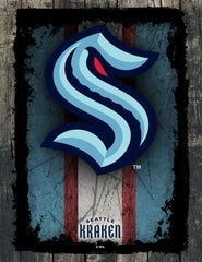 Seattle Kraken Barn Wood Wall Art Decor Canvas