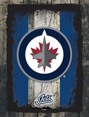 Winnipeg Jets Barn Wood Wall Art Decor Canvas