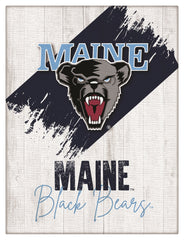 Maine Black Bears Logo Wall Decor Canvas
