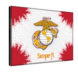 Traditional Red and Yellow Eagle United States Marine Corps Logo Canvas