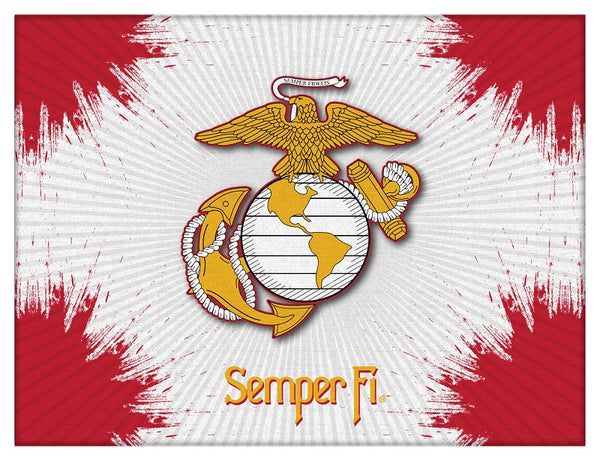 Traditional Red and Yellow Eagle United States Marine Corps Logo Canvas