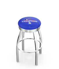 Los Angeles Dodgers 2024 World Series Champions L8C3C Backless Bar Stool | Los Angeles Dodgers 2024 World Series Champions Backless Counter Bar Stool