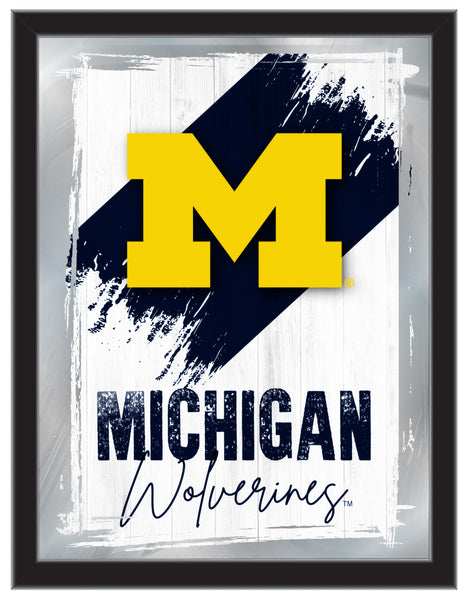 University of Michigan NCAA College Team Wall Logo Mirror