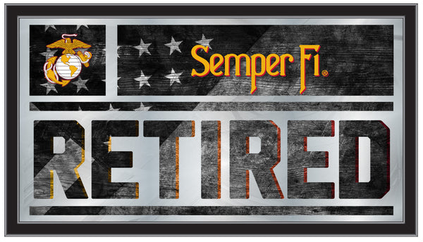 Traditional Red and Yellow Eagle United States Marine Corps Retired Wall Mirror