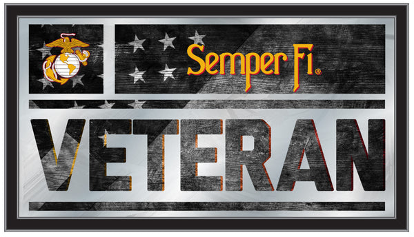 Traditional Red and Yellow Eagle United States Marine Corps Veteran Wall Mirror