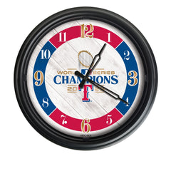 Texas Rangers 2023 World Series Champions Logo LED Clock Officially Licensed Logo Indoor - Outdoor LED Wall Clock