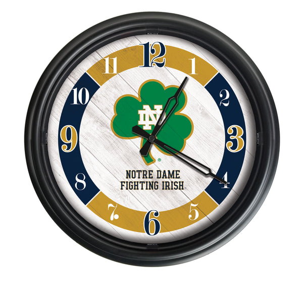 Notre Dame Shamrock Logo LED Clock | LED Outdoor Clock