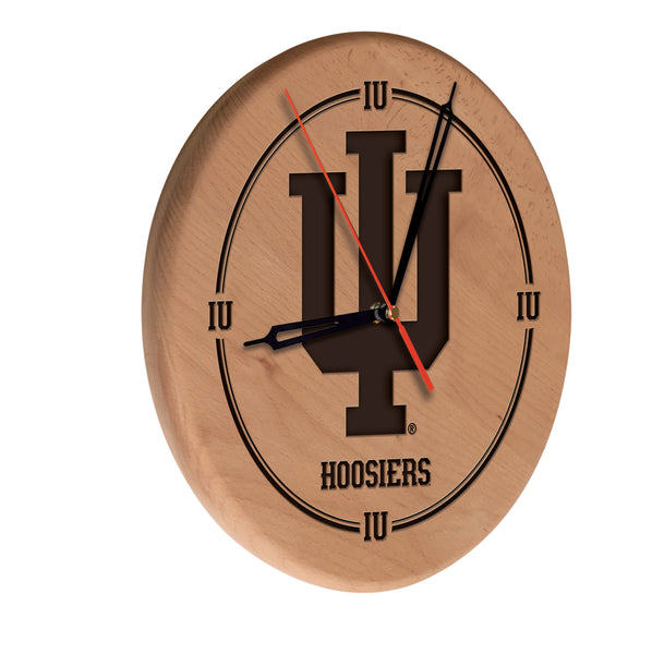 Indiana Hoosiers Engraved Wood Clock
