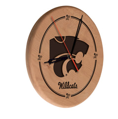 Kansas State Wildcats Engraved Wood Clock
