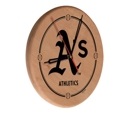 Oakland Athletics Engraved Wood Clock | MLB Wood Clock