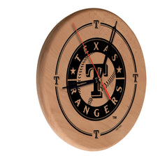 Texas Rangers Engraved Wood Clock | MLB Wood Clock