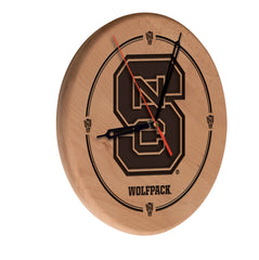 NC State Wolfpack Engraved Wood Clock