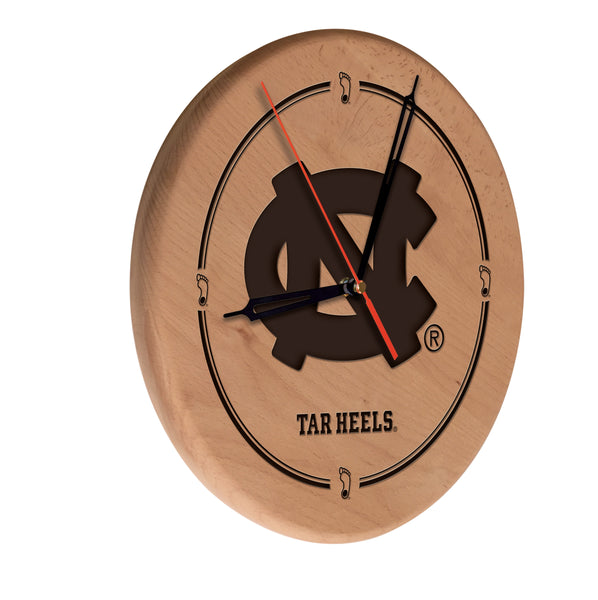 North Carolina Tar Heels Engraved Wood Clock