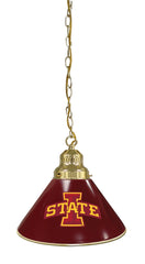 Iowa State University Pool Table Pendant Light with a Brass Finish