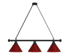 Burgundy Non-Logo 3 Shade Billiard Table Light