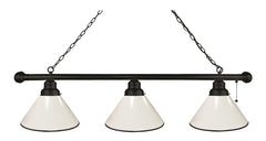 White Shade Billiard Lamp | White 3 Shade Pool Table Light