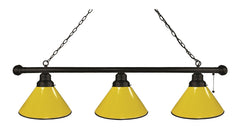 Yellow Non-Logo 3 Shade Billiard Light