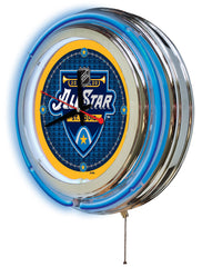 15" Double Neon 2020 All Star Game Neon Clock Side View Wall Decor