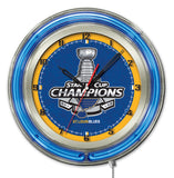 19" St. Louis Blues Stanley Cup Neon Clock
