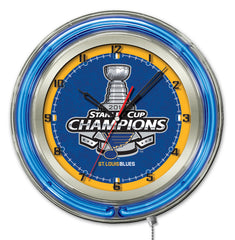St. Louis Blues Stanley Cup Championship Officially Licensed Logo Neon Clock Wall Decor