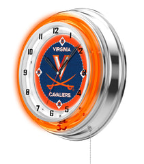 19" Virginia Cavaliers Officially Licensed Logo Neon Clock Wall Decor