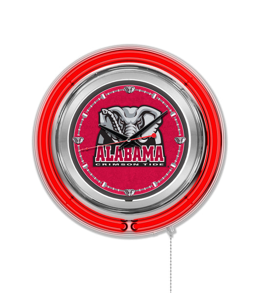 15" Alabama Crimson Roll Tide Elephant Neon Clock