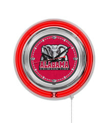 Alabama Crimson Roll Tide Elephant 15" Neon Clock Wall Decor