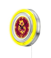 Arizona State Sun Devils Sparky Officially Licensed Logo 15" Neon Clock Wall Decor