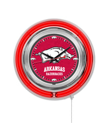 University of Arkansas Razorbacks Officially Licensed Logo 15" Neon Clock Wall Decor