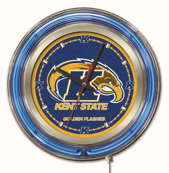 15" Kent State Neon Clock | Golden Flashes Retro Neon Clock