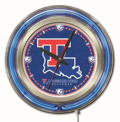 Louisiana Tech Bulldogs Officially Licensed Logo 15" Neon Clock Wall Decor
